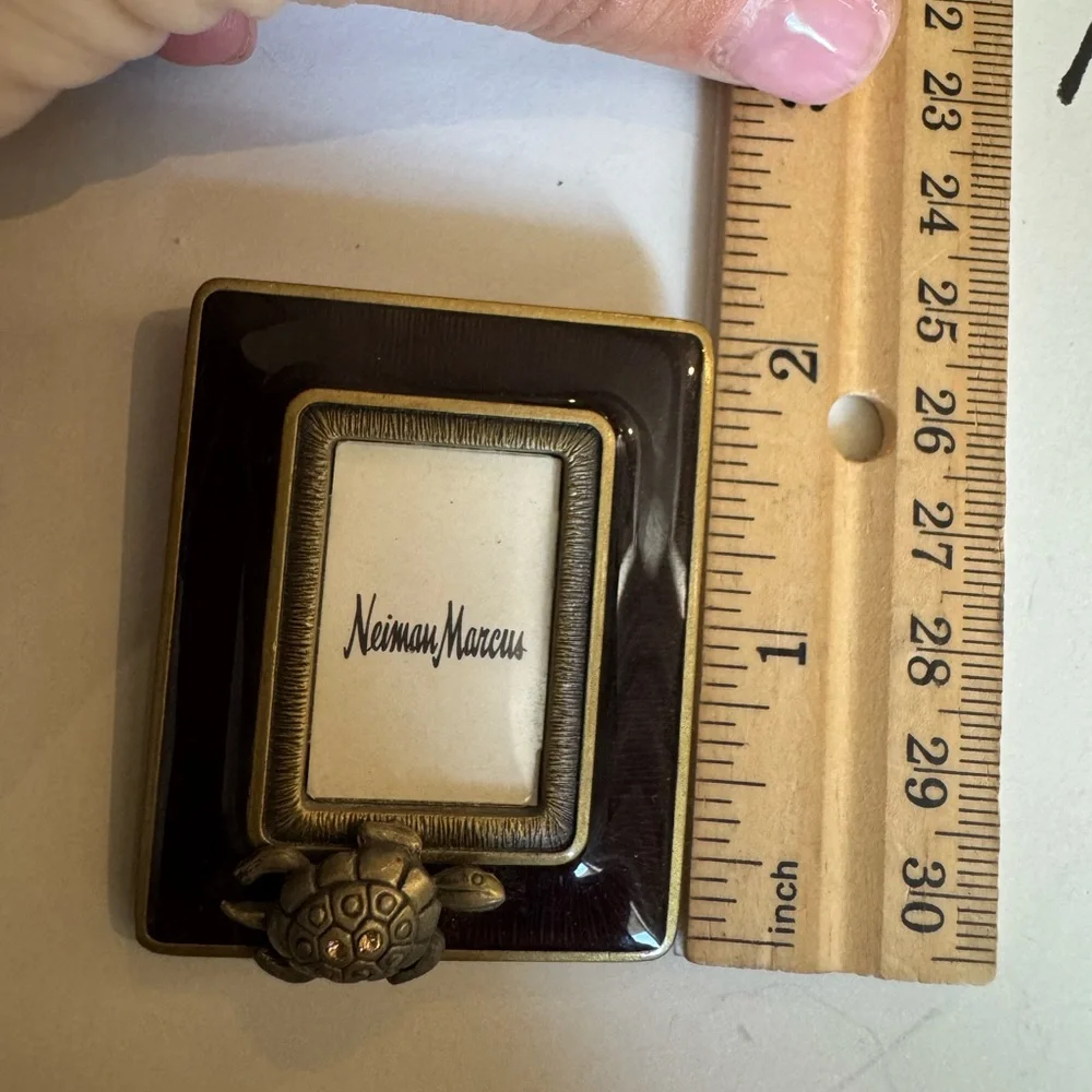 Jay Strongwater For Neiman Marcus Crystal Turtle Mini Frame W/ Clip & Easel